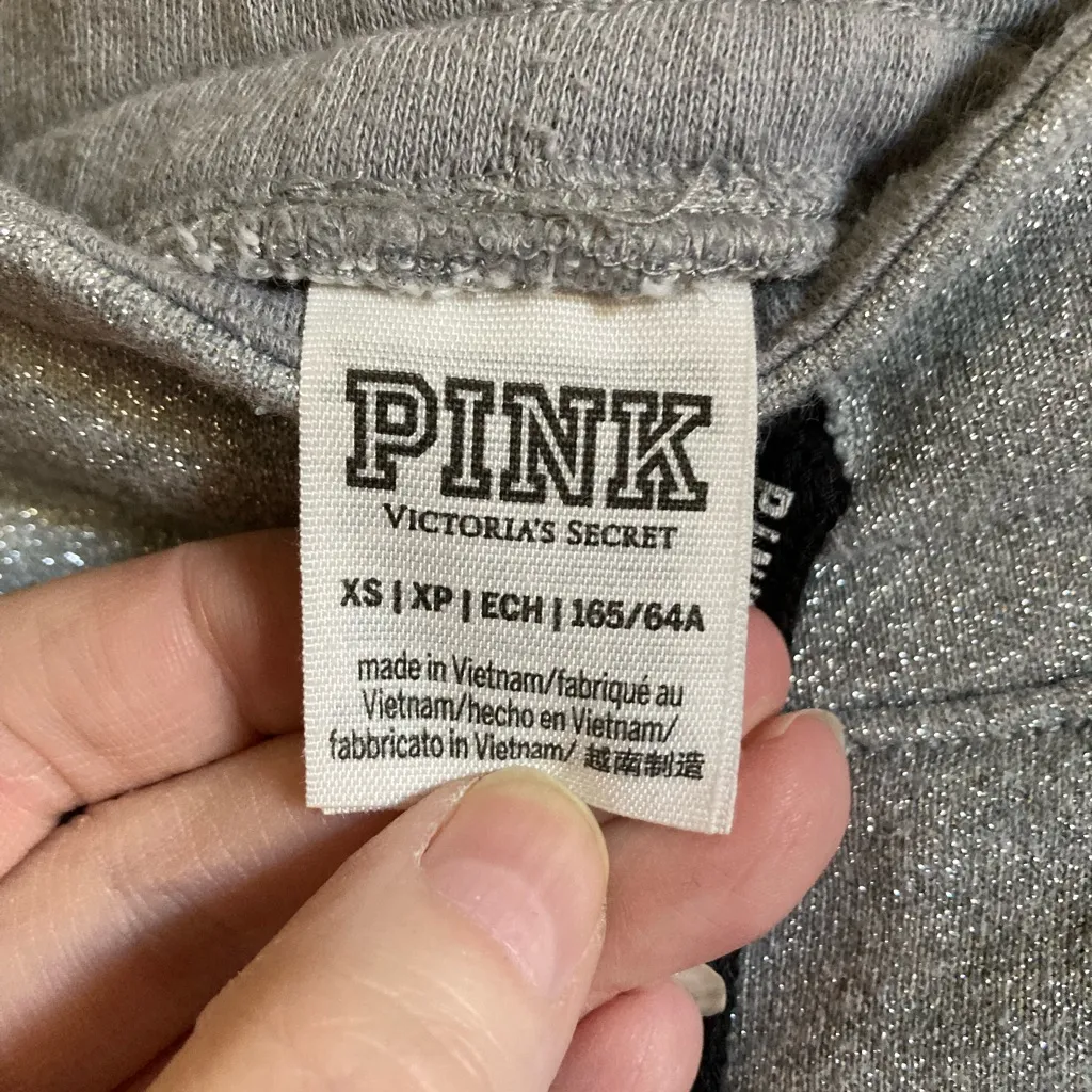 Pink Victoria’s Secret Rare Silver Mermaid Bling Jogger Pants A243 - Image 4