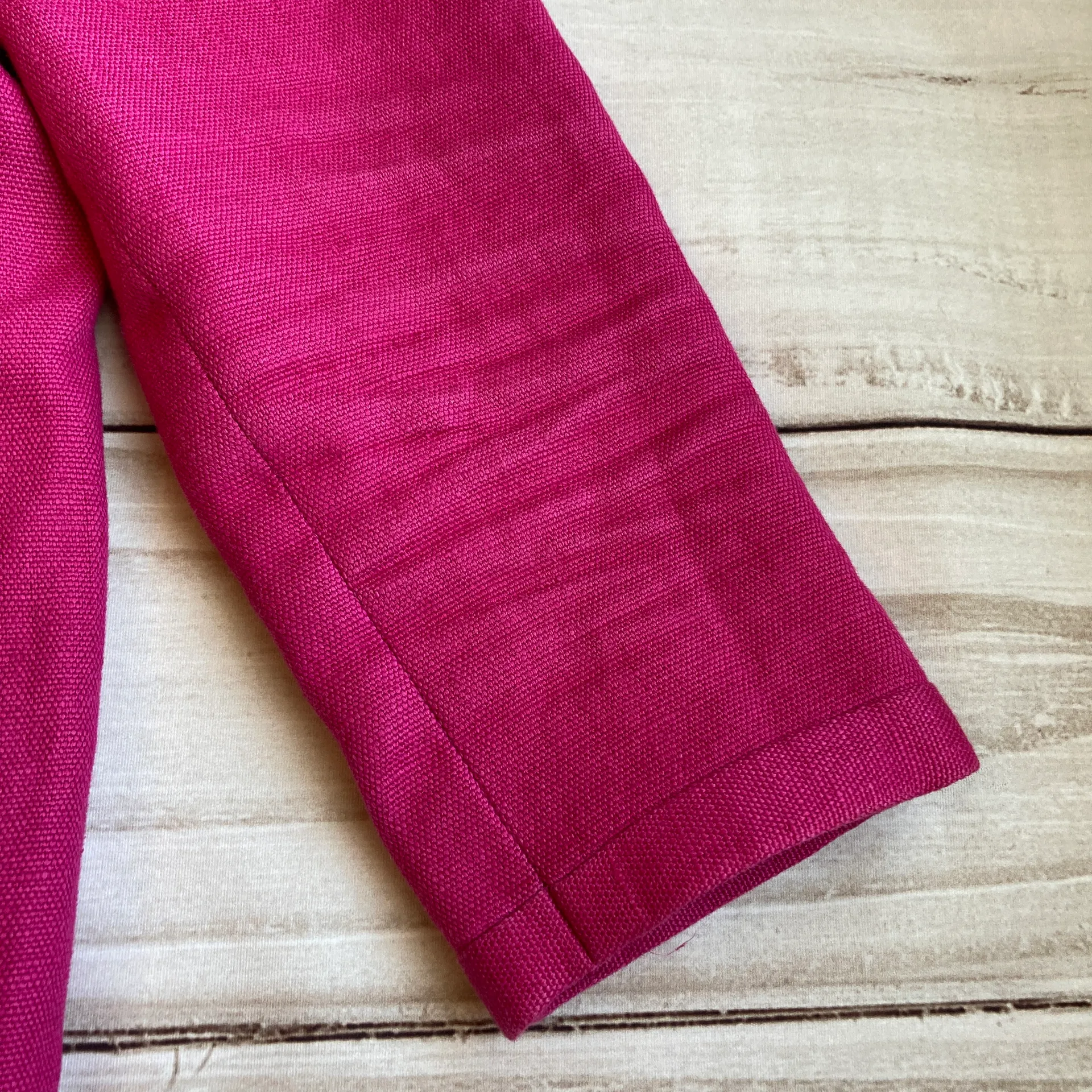 Talbots 100% Linen Pink Button Down Blazer Size 2 - Image 4