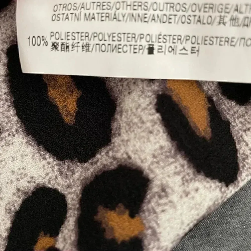 Zara Dolman Sleeve Women Lightweight Leopard Blouse Top SZ Small - Image 8