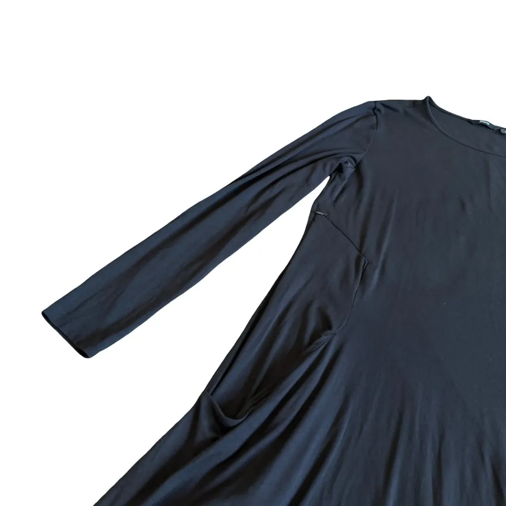 Betabrand Sweatshirt Travel Dress Black Packable Silk Modal Stretch Size Small - Image 12