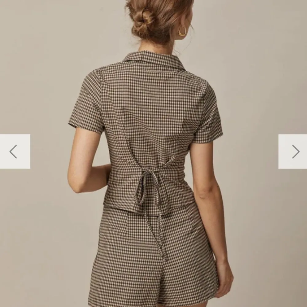 RIHOAS The Brown High Waisted Plaid Shorts 3 Size XS - Image 2