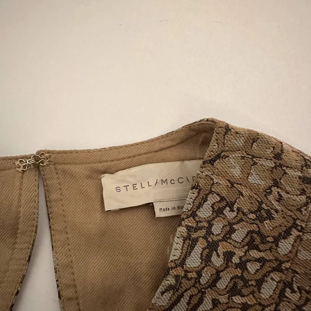 Stella McCartney Runway Crocodile Jacquard V-Neck Open Back Slit Dress Size 2 - Image 4