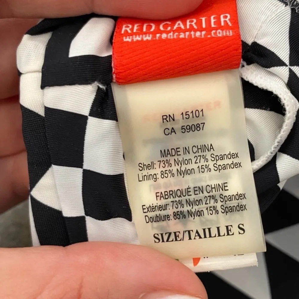 Red Carter Cali' Bikini Set Halter Bikini Top & Full Cut Bottom Check Print - Image 13