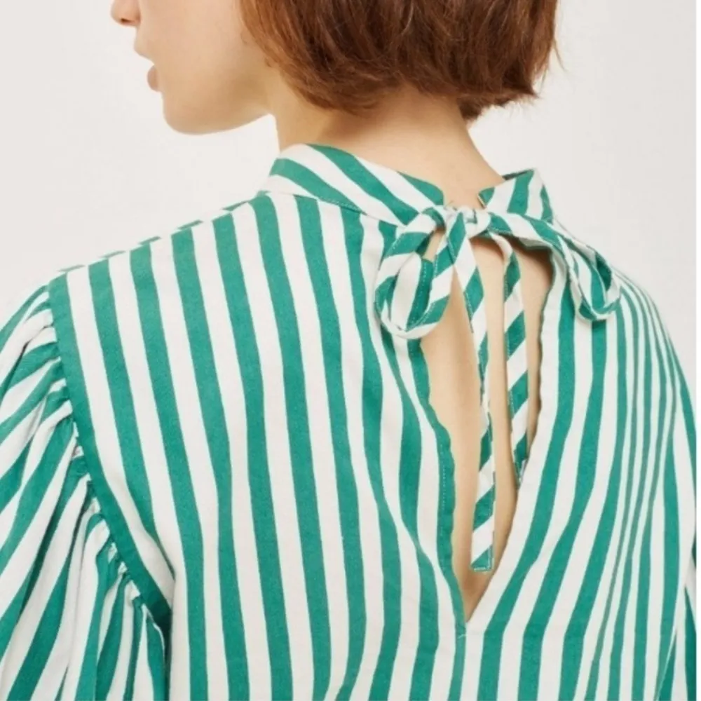 Topshop Blouson Sleeve Stripe Top - Image 4