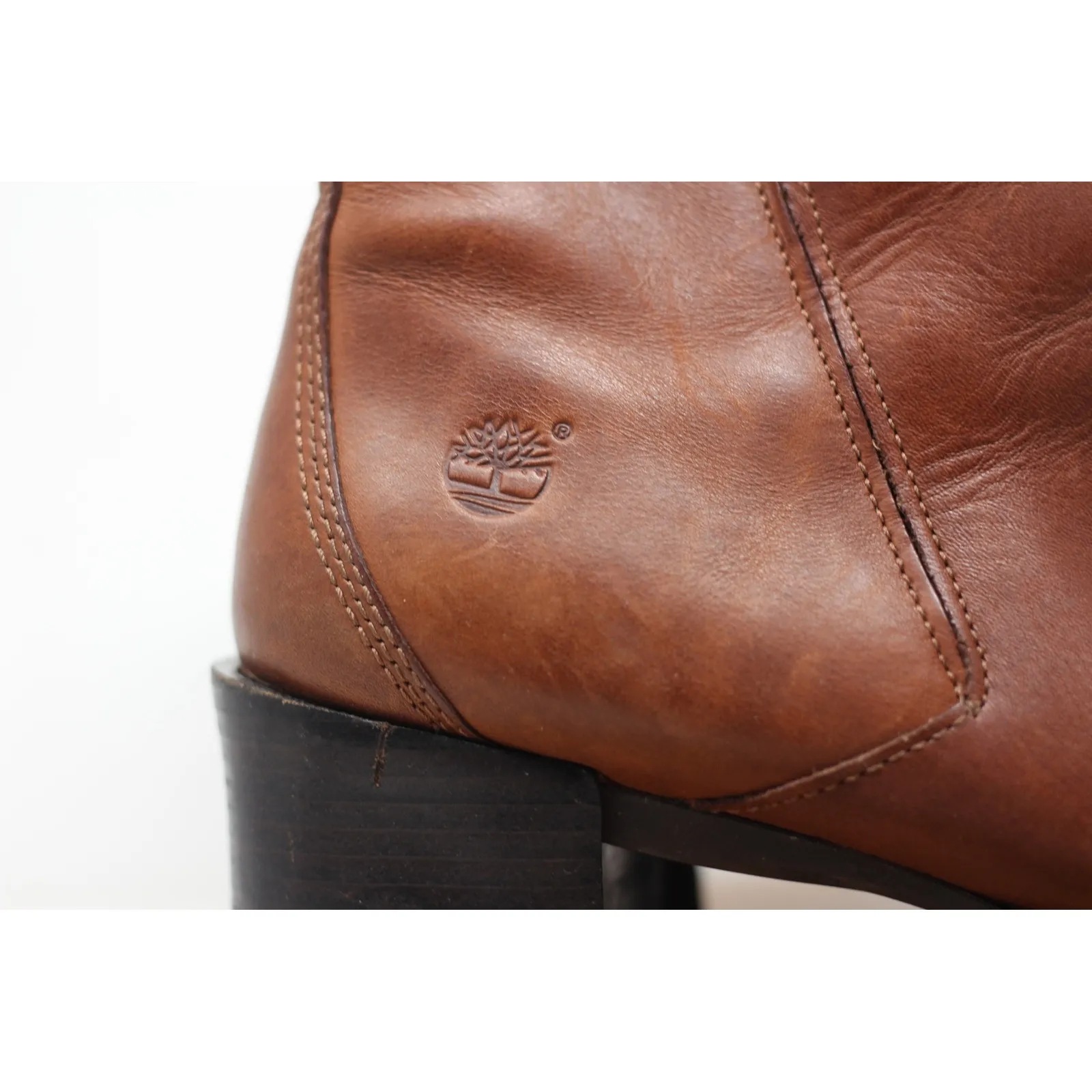 Timberland Alyse Leather Ankle Boots Block Heel‎ Brown Casual Classic Size 10M - Image 3