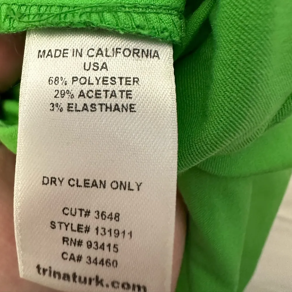 Trina Turk Cropped Green Dress Pants Size 6 Stretch Mid Rise - Image 5