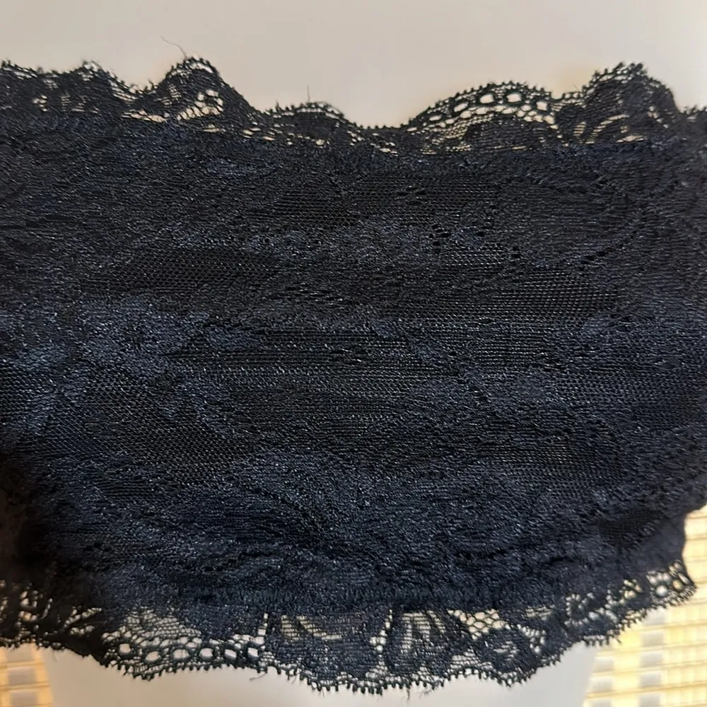 Lulus Black Lace Bandeau Bra Top Lined Medium - Image 6