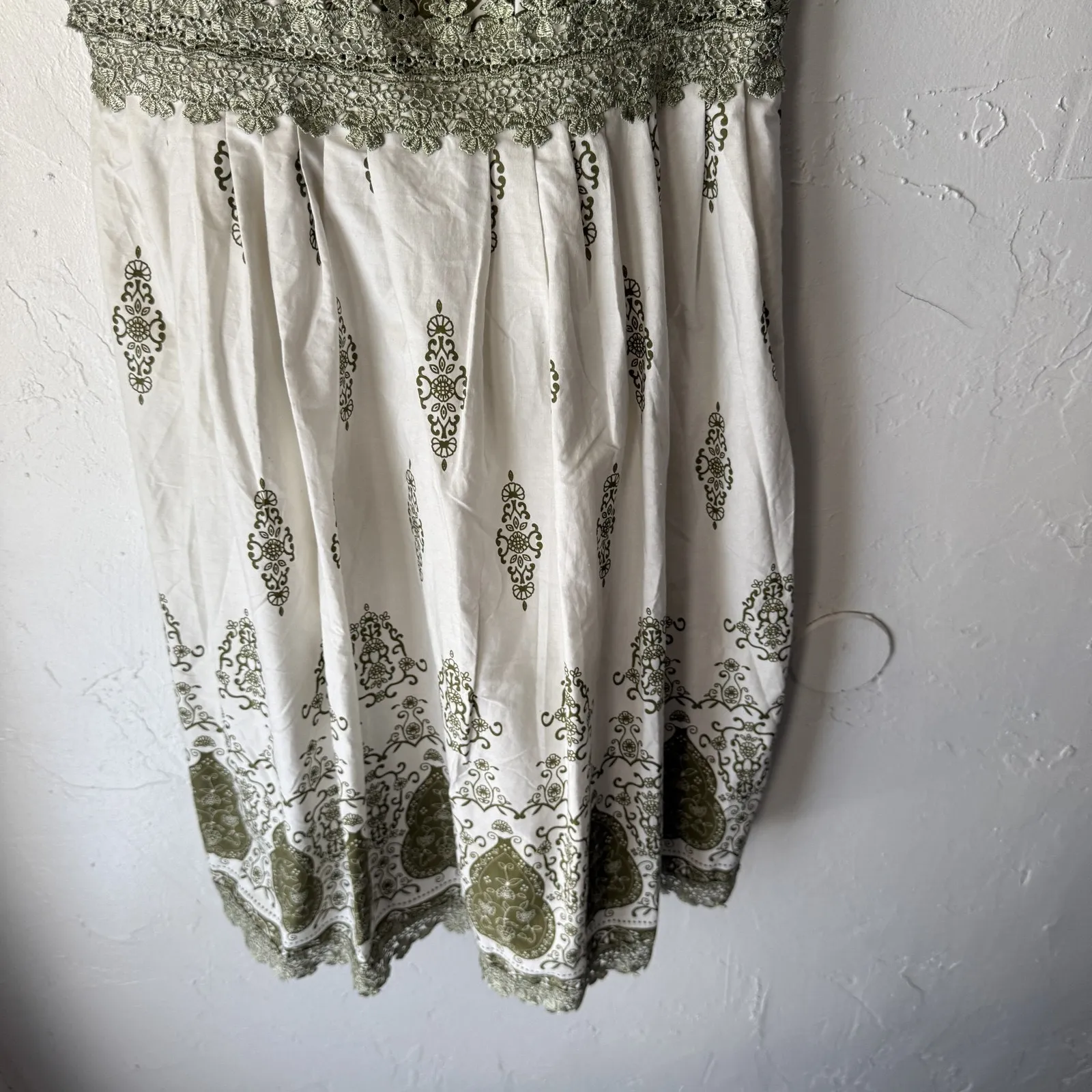 Y Apparel Dress Y2k Fairy Small White Green Boho Sundress‎ Crochet Lace Midi - Image 3