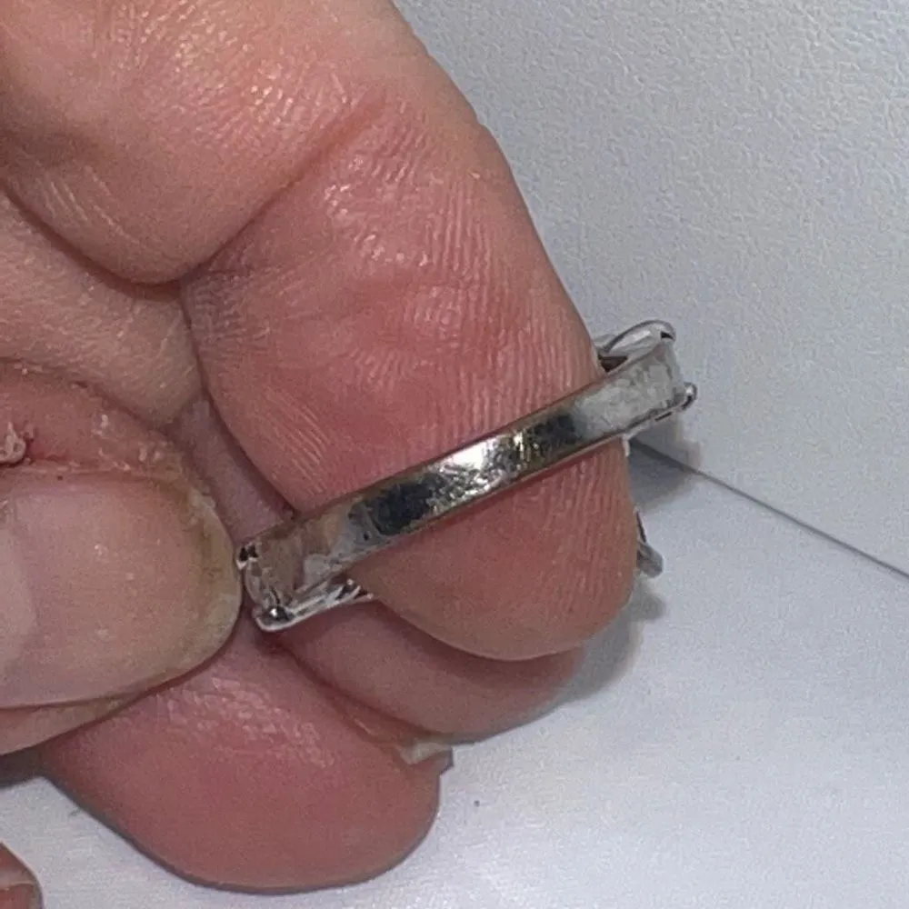 Silver Tone‎ Pink and Black CZ Bypass Ring Silver - Image 4
