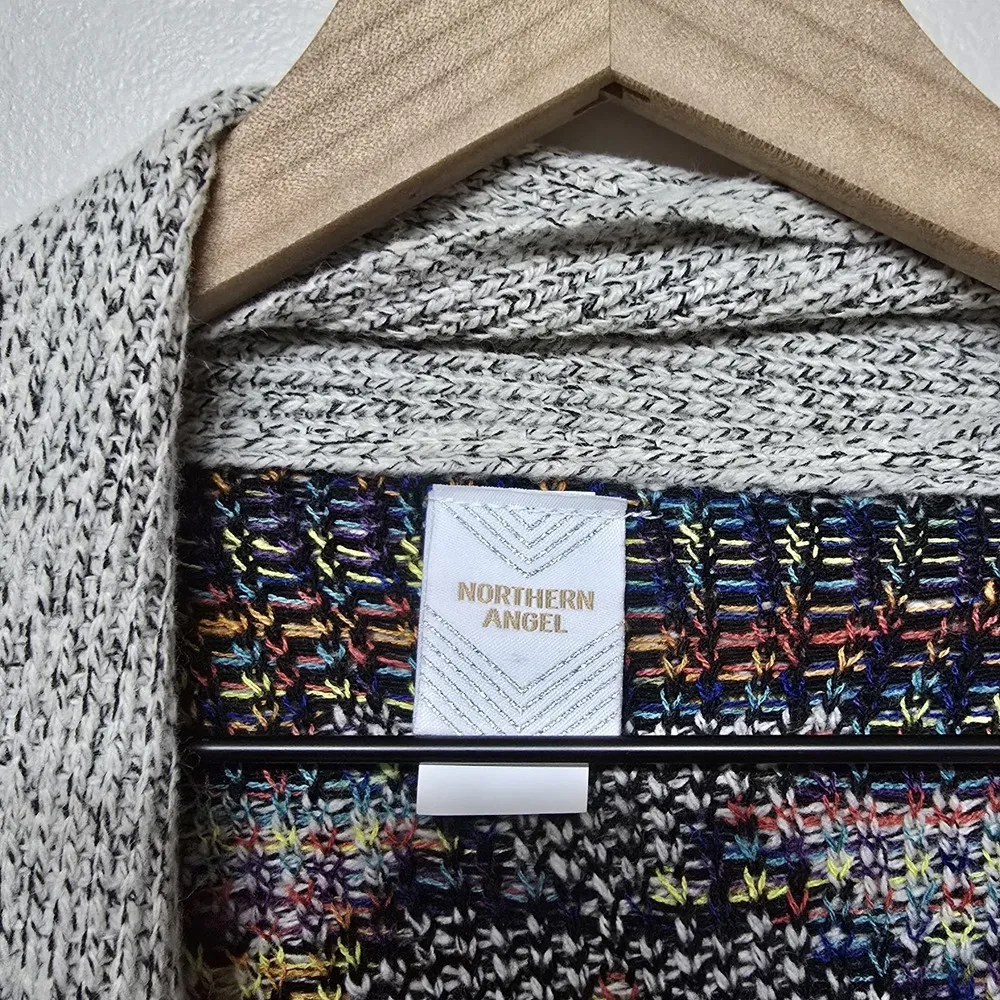 Northern Angel Aztec Southwestern Open Front Long Cardigan Duster Sweater Sz Med - Image 3