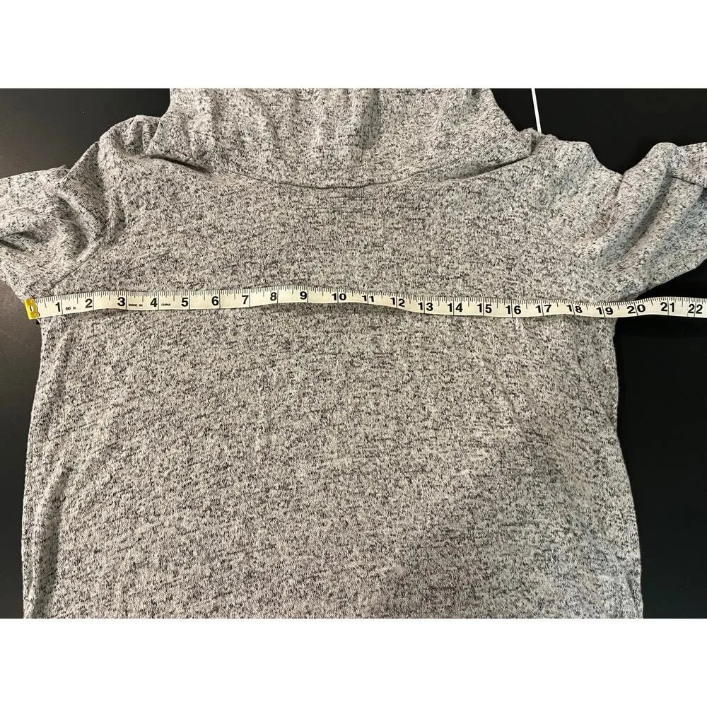 Nine Britton Cowl Neck Hacci Knit Dress Women's L Gray Long Sleeve Short Dress - Image 6