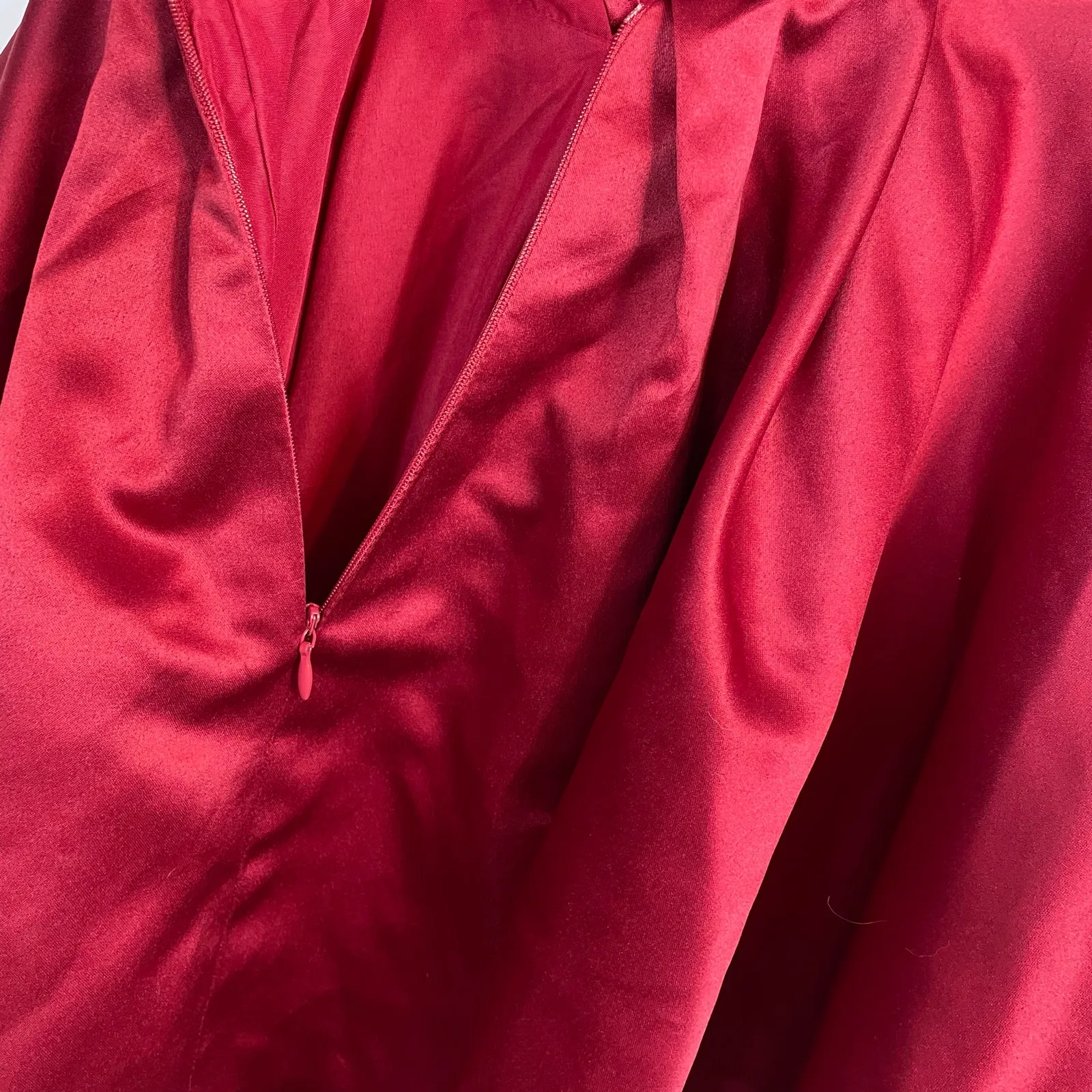 Strapless Satin Short Formal Dress Corset Lace Up Back Circle Skirt Red Womens 2 - Image 6