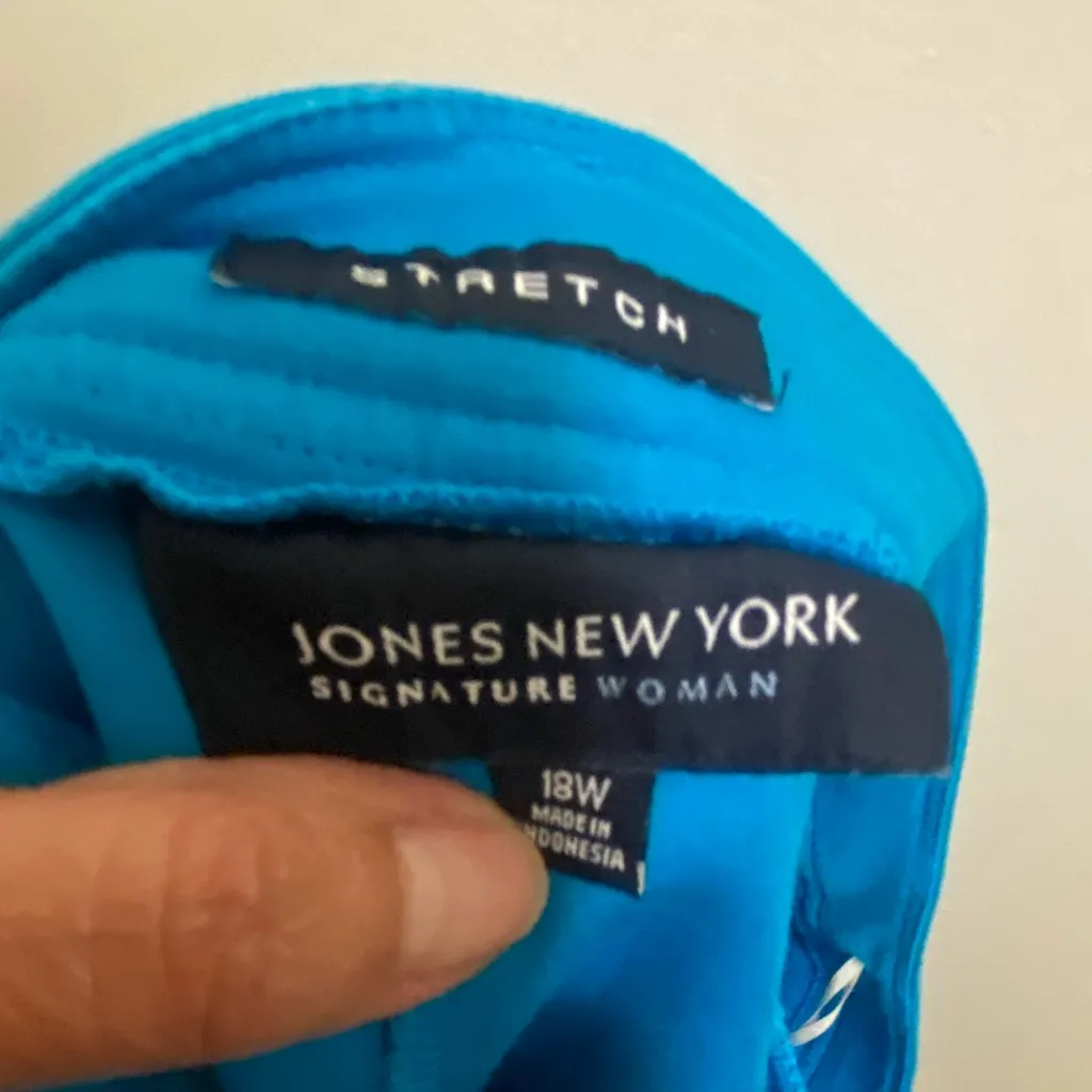 Jones New York Womens Stretch Bermuda Shorts 18 18W 42” Turquoise Teal Blue - Image 6