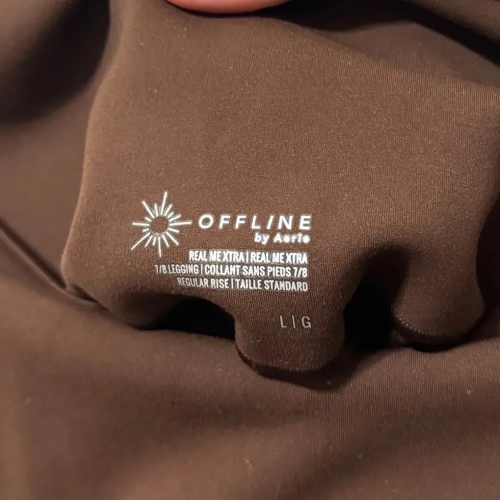 Offline By Aerie Real Me Xtra 7/8 Leggings Size Large Brown - Image 3