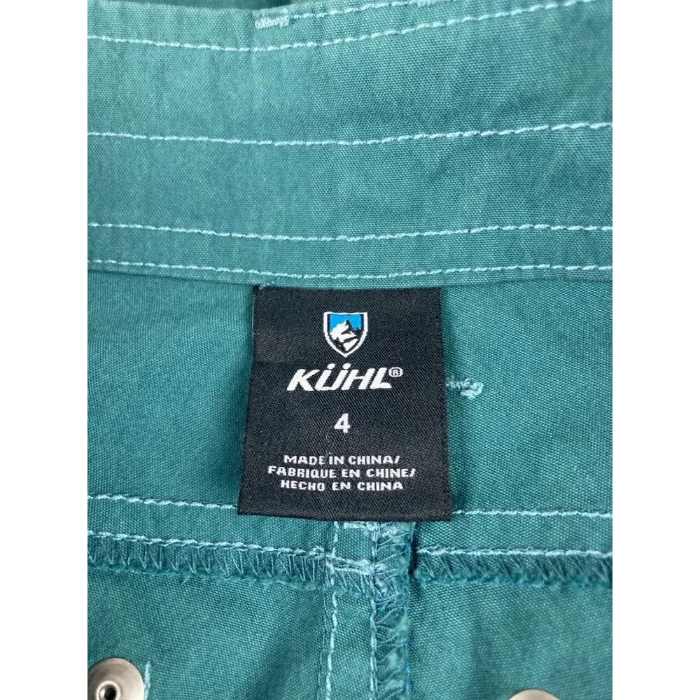 *KUHL Free Range Outdoor Hiking Capri Womens Size 4 Green Cargo Camping Fishing - Image 5
