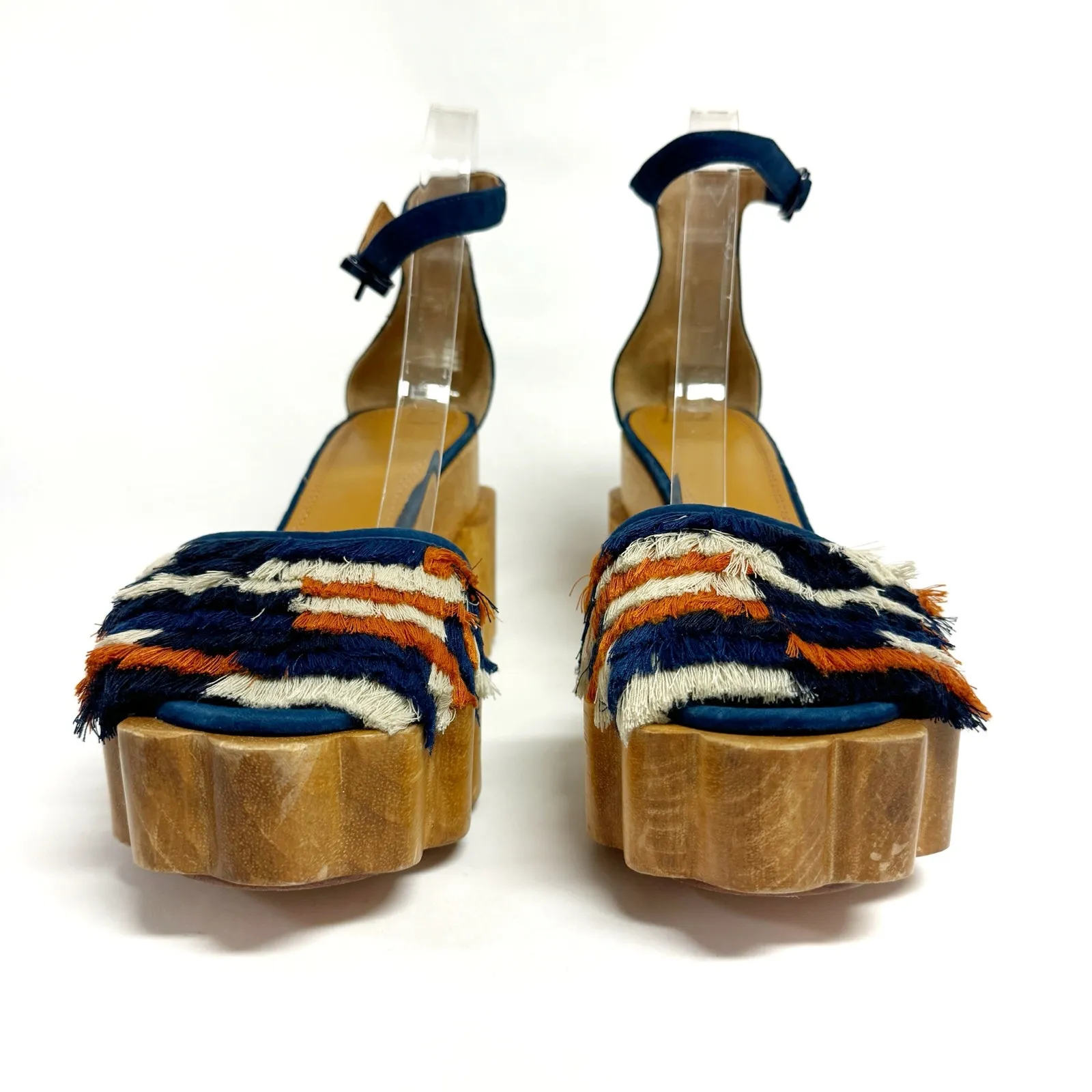 Tory Burch Alma Platform Sandals Womens Sz 9.5 Fringe Boho Wood Sole NWOT $595 - Image 6
