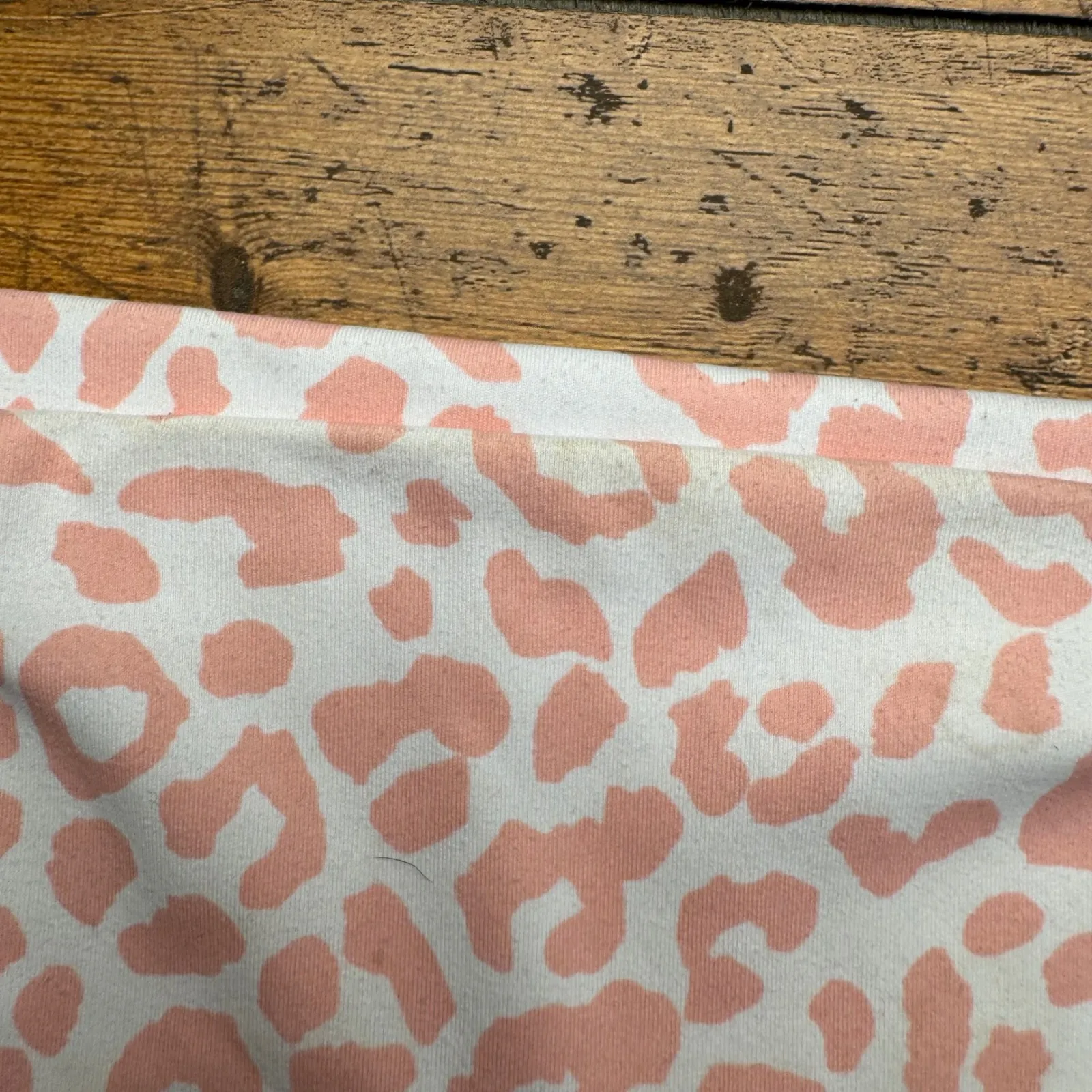 90 Degree By Reflex Pink Leopard Print High Waisted Workout Shorts Women's Med - Image 5