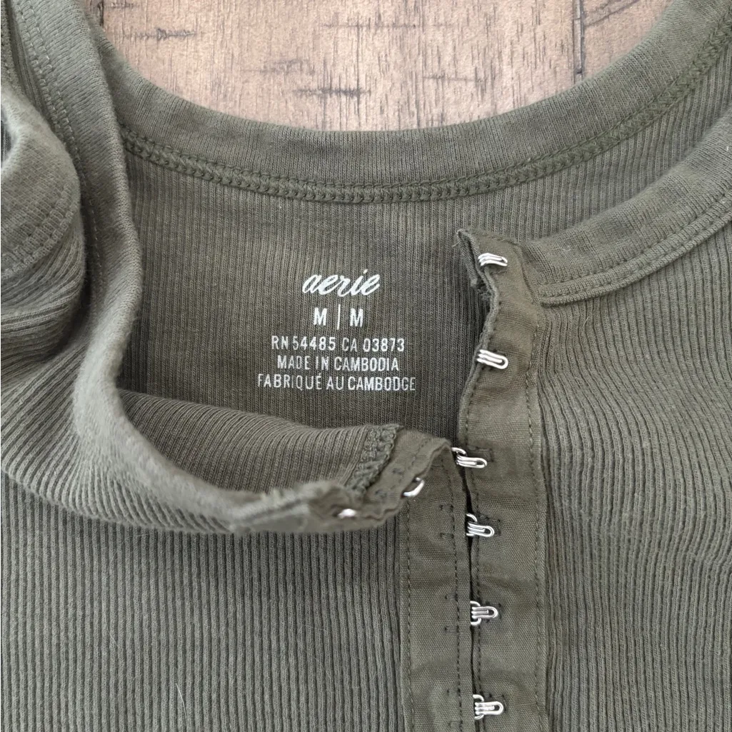 Aerie Forest Green Ribbed Tank Top - Image 3