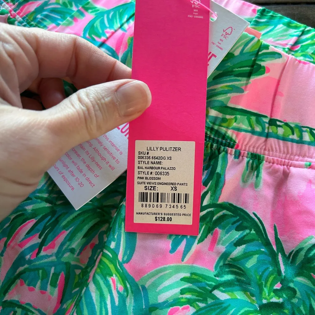 NWT Lilly Pulitzer Bal Harbour Palazzo Pink Blossom Pants XS - Image 5