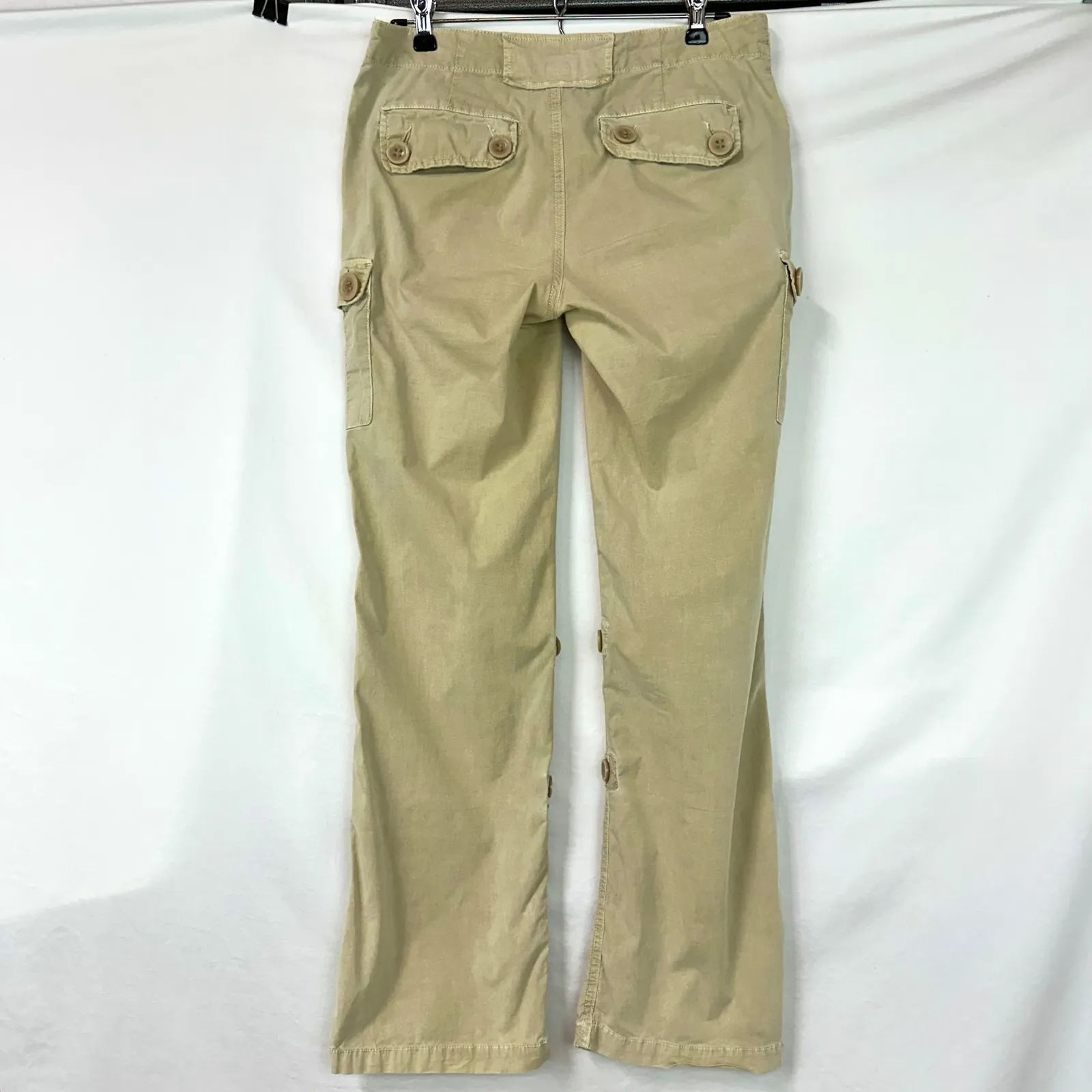 OLD NAVY Vintage Y2K Khaki Low Rise Baggy Cargo Pants Pockets 2000s Women's 4 - Image 4