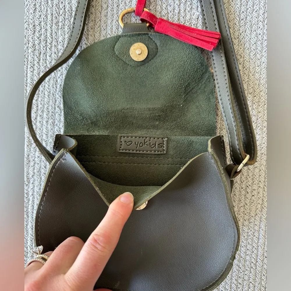 Olive Green Red Tassel Mini Bag - Image 6