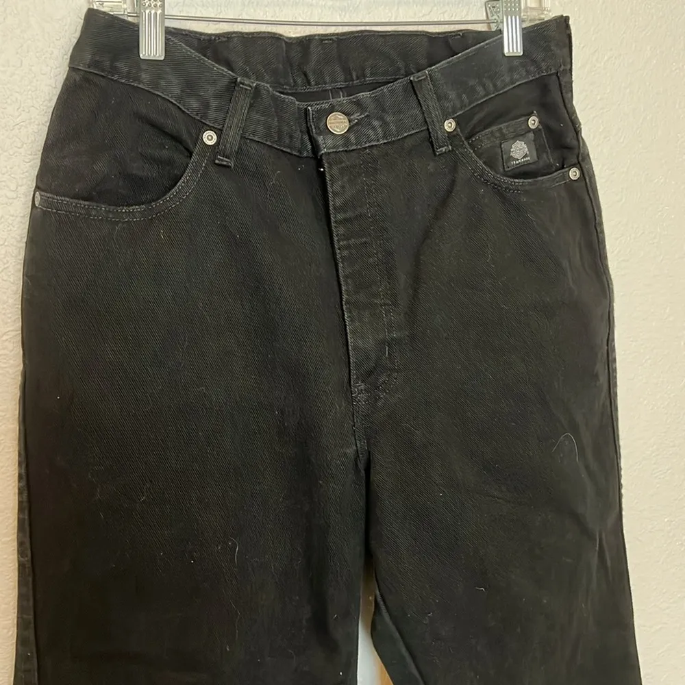Harley Davidson Straight Leg Black Wash Denim * Estimated Size 12 - Image 6