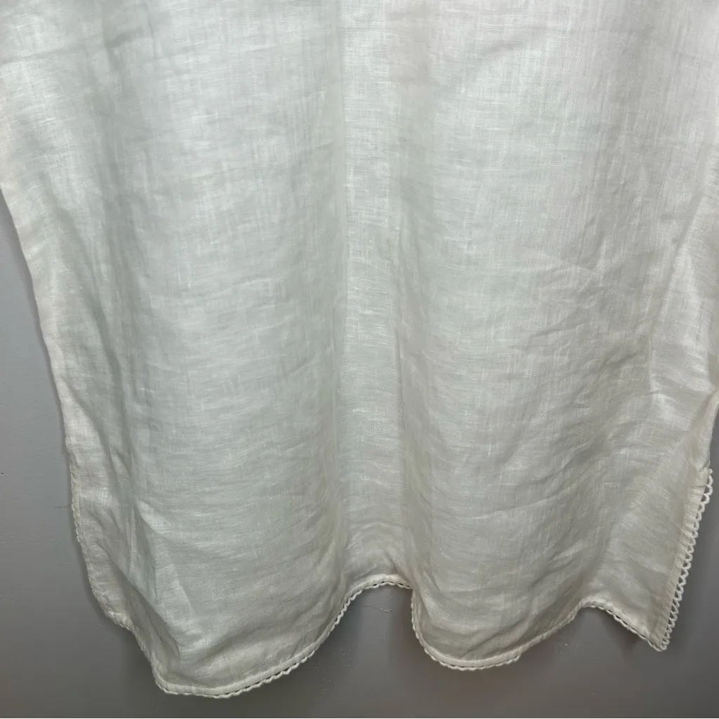 Tory Burch Issy Linen Embroidered Tunic Coverup Size XL - Image 6