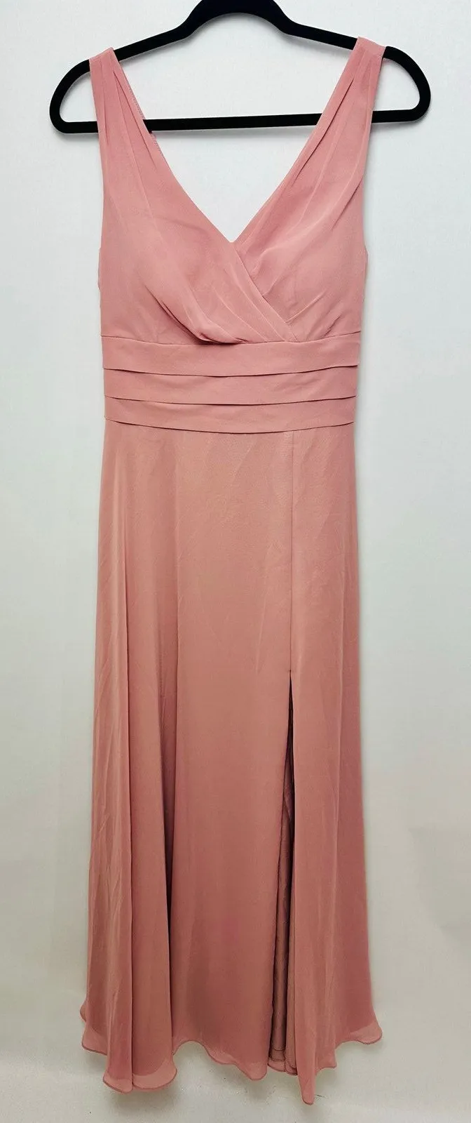 Azazie Size 10 A10 Dusty Rose Bianca A-Line Pleated Chiffon Gown Bridesmaid - Image 1