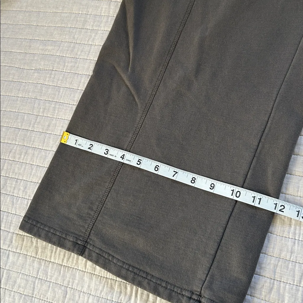 Angel kiss washed gray cotton boho comfy lounge pull on wide leg pant L - Image 8