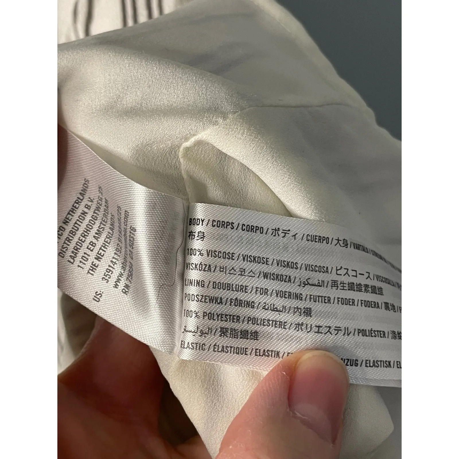 Hollister Striped Smocked Sundress Midi Spaghetti Strap Button Front Pockets M - Image 9