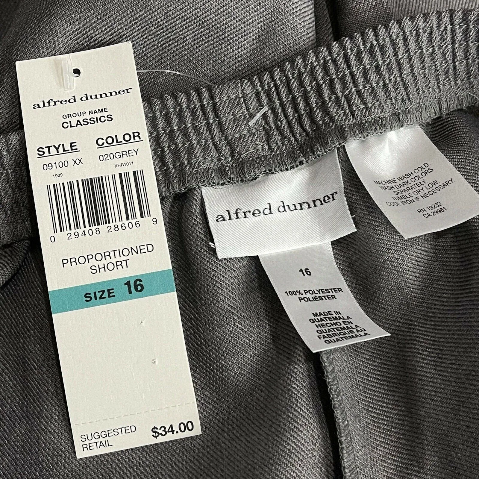 Alfred Dunner SZ 16 Prop Short Pants Elastic Comfort Waist Pockets Gray New - Image 4