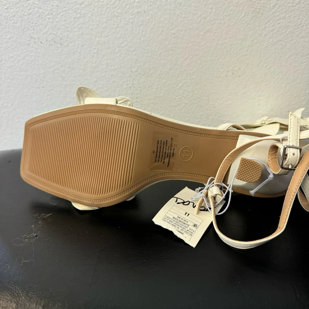 New White floral sandals with adjustable ankle strap #floral #sandals size 11 - Image 7