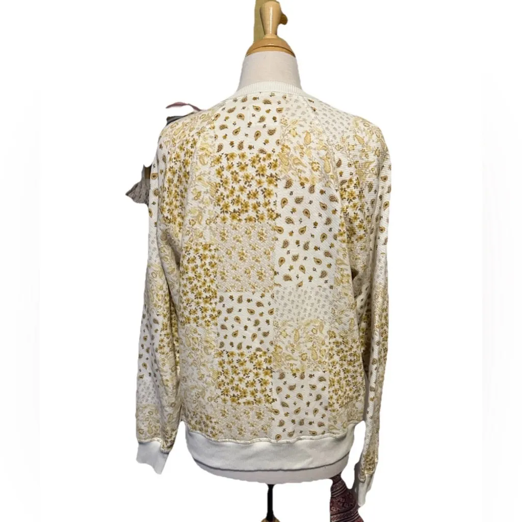 American Eagle Sweatshirt S Retro Floral Paisley Patchwork Print Boho Sweatshirt - Image 3