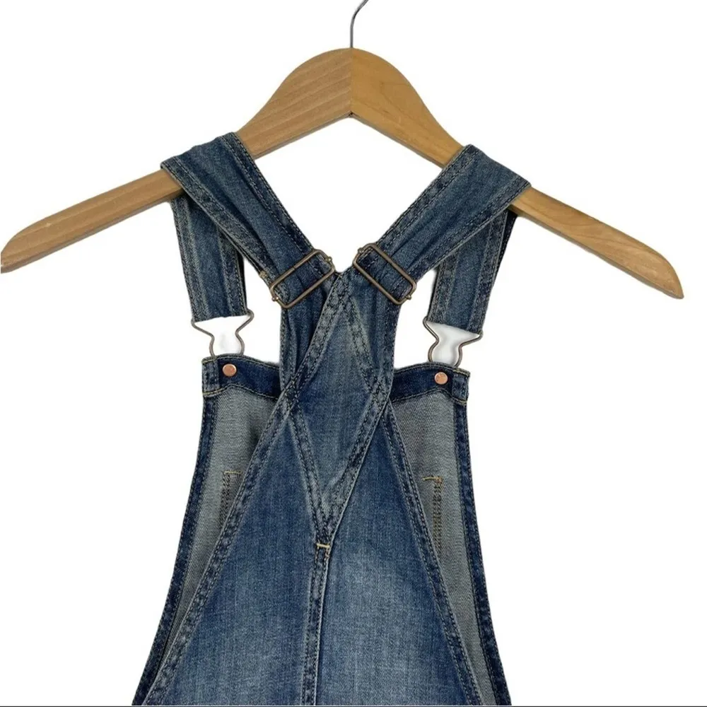 American Eagle Tomgirl Distressed Blue Denim Jeans Overall Size XS Relaxed Fit - Image 13