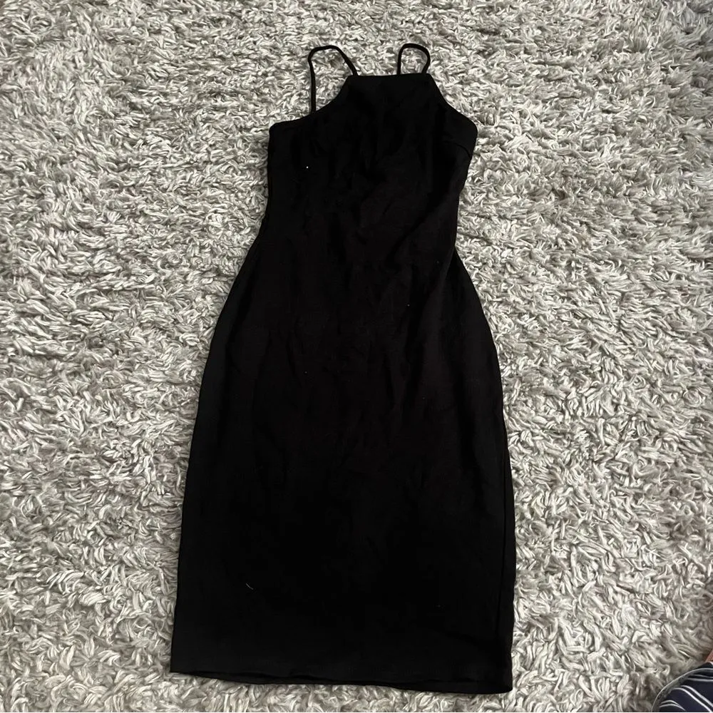 Charlotte Russe black high neck midi dress size xs - Image 4