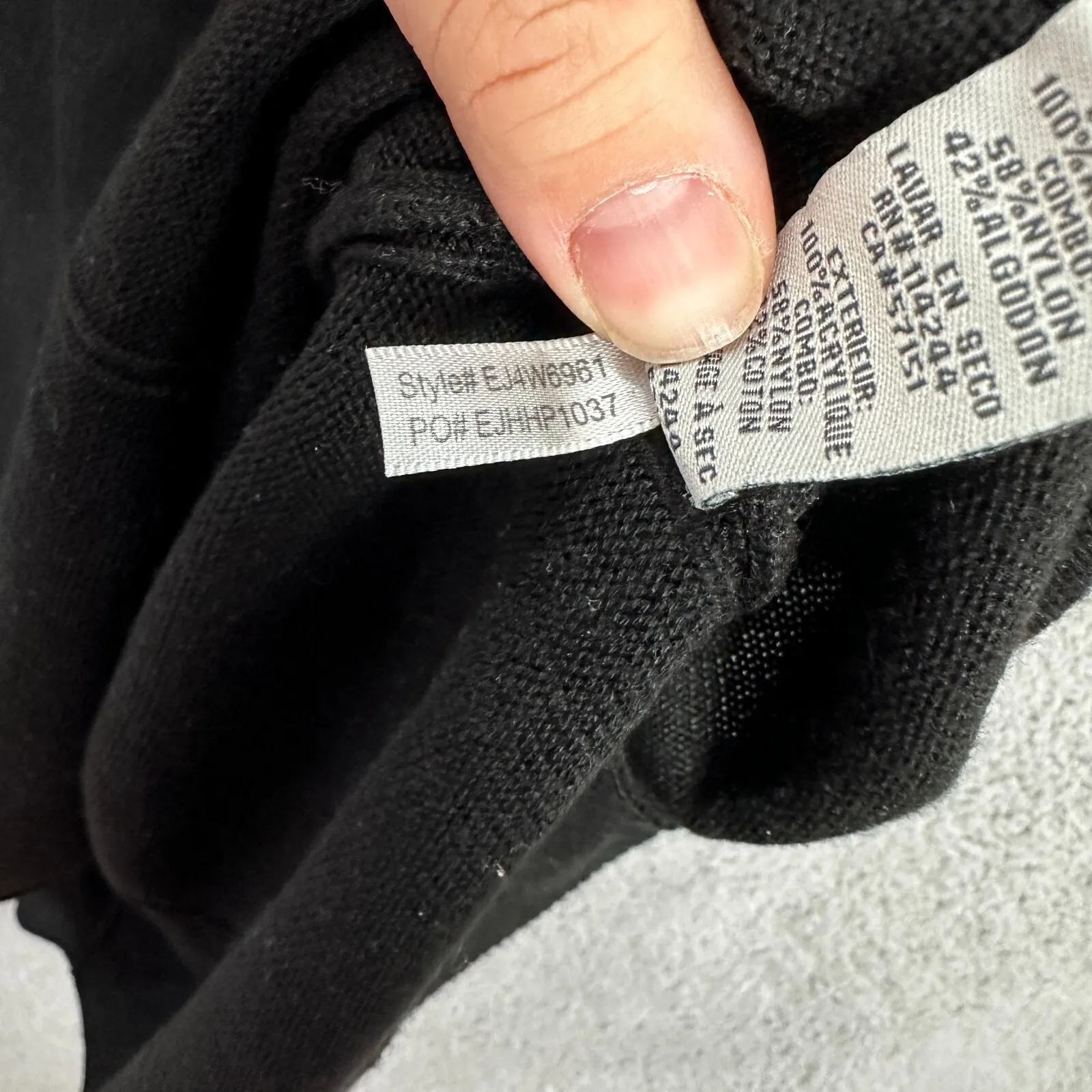 Eliza J Black Knit Dress L Lace Sleeve Skater Fit & Flare Whimsigoth Gothic Pre - Image 9