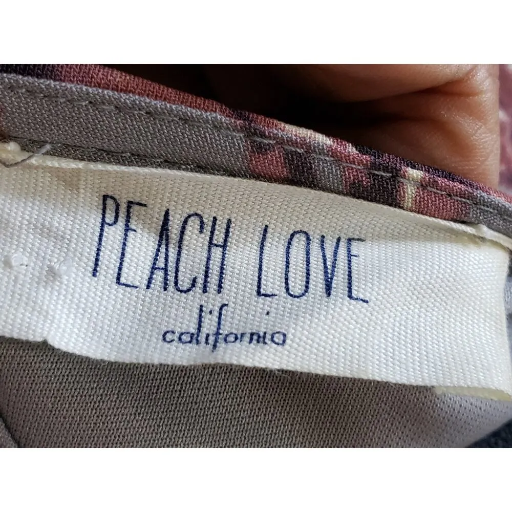 Peach Love Fit & Flare Dress Women M Multi Floral Lined Keyhole Back Long Sleeve - Image 4
