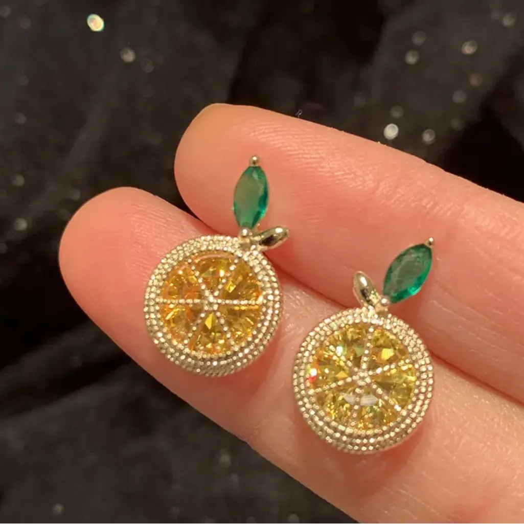 Lemon Earrings Gold - Image 4
