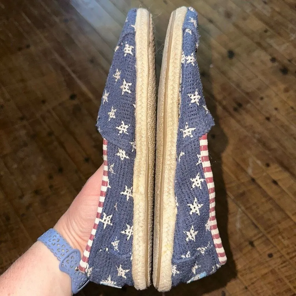 Tom’s Americana patriotic 8.5 raffia woven slip on shoes - Image 5