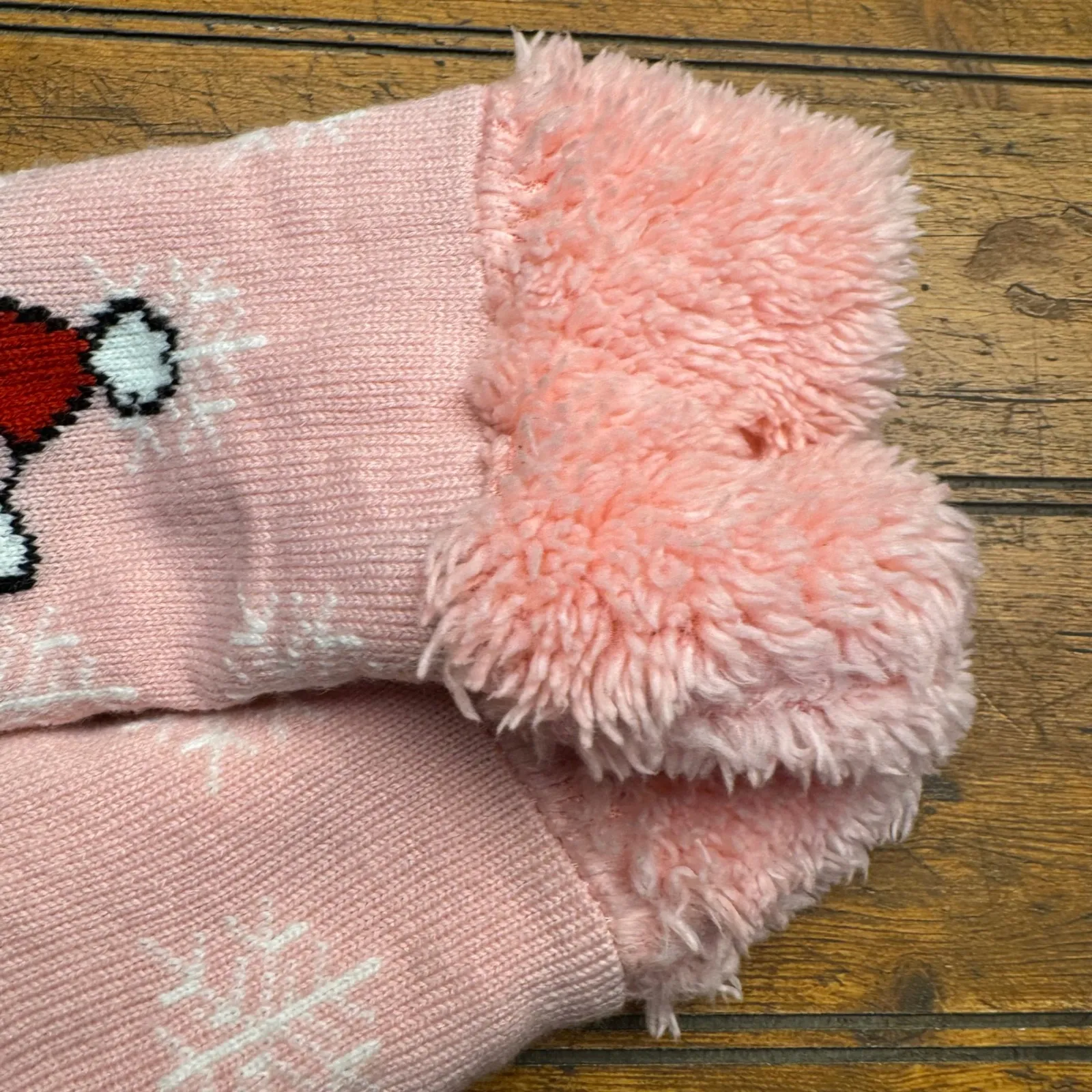 Hello Kitty Holiday Cozy Slipper Socks Red Buffalo Plaid Grippy Bottoms Women - Image 3