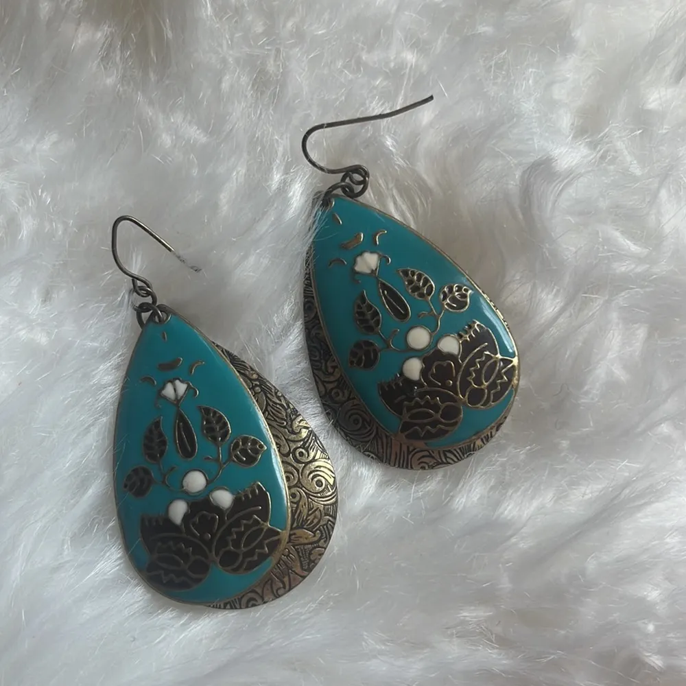 Drop cloisonné earrings - Image 2