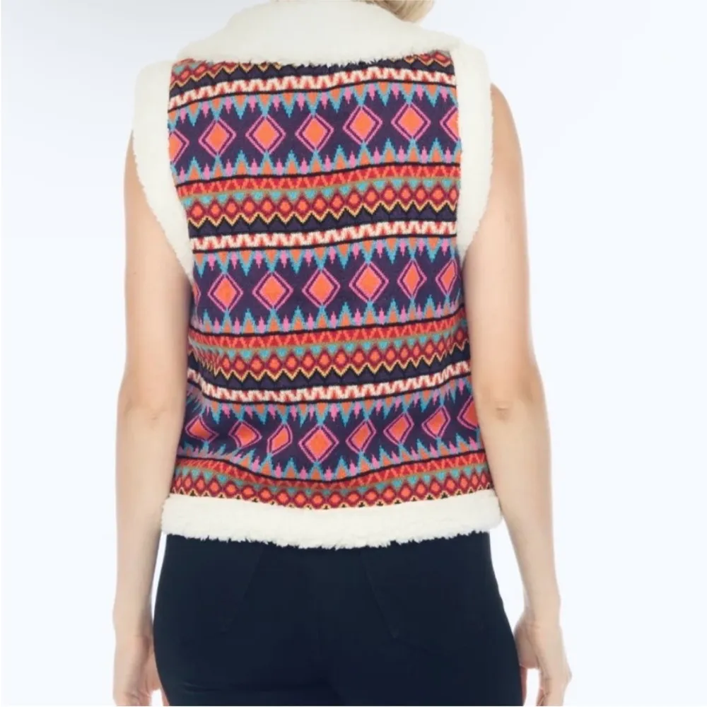 Johnny Was Sherpa Reversible Vest NEW - Image 4