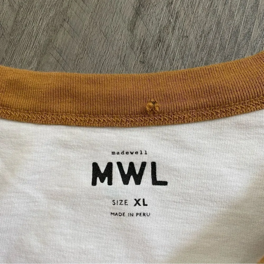 Madewell MWL Summer Camp Crop Cream Ivory Tan XL Athleisure - Image 4