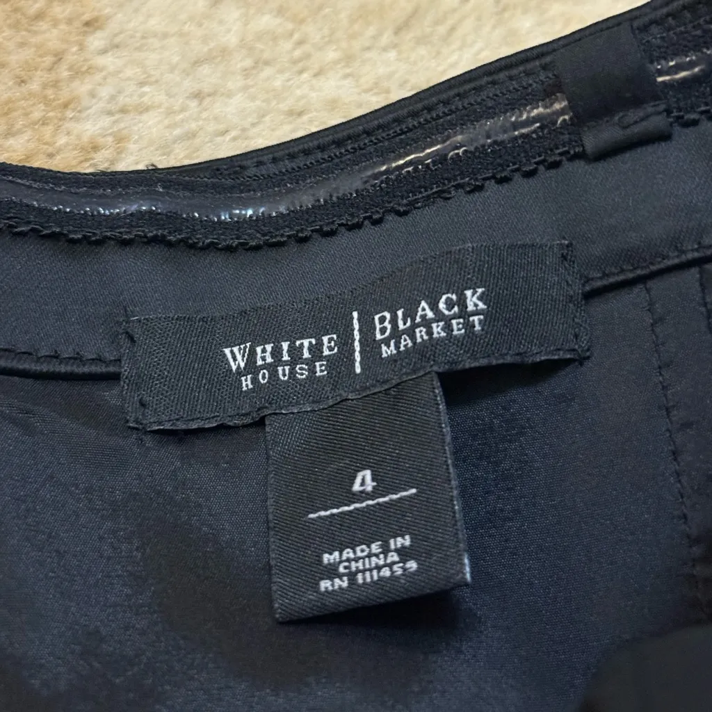 White House Black Market Strapless Black Ruffle Cocktail Dress Women’s size 4 - Image 7