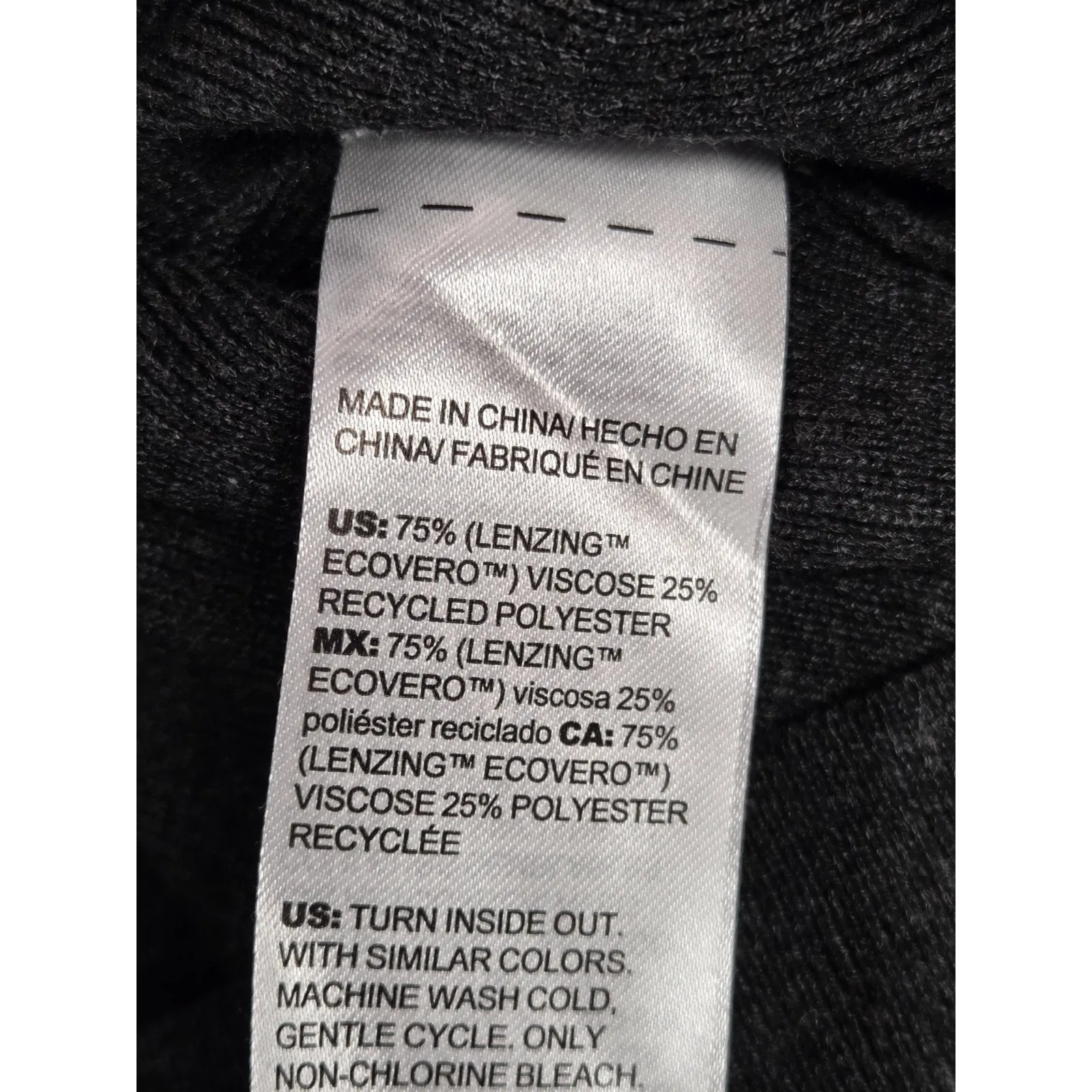 Chico's Dark Gray Turtleneck Thin Stretch Pullover Sweater Size 3 - XL 16/18 - Image 2