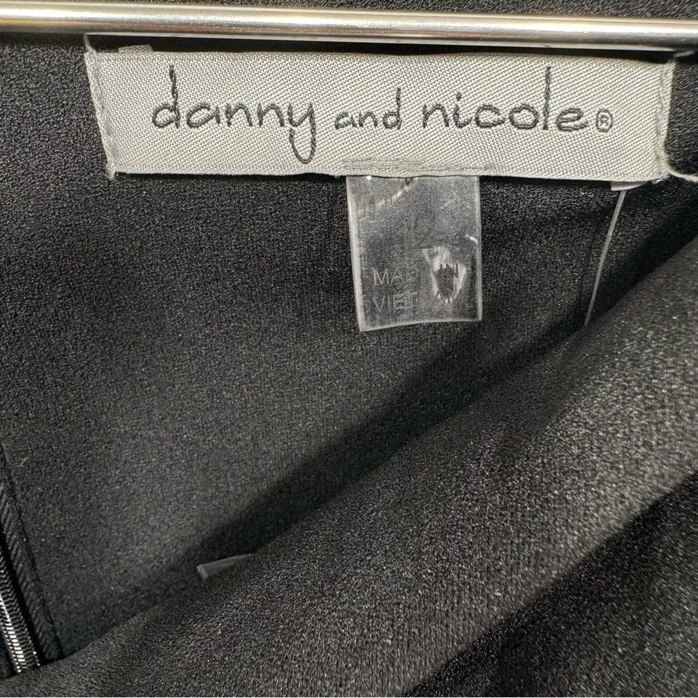 Black Cowl Neck Midi Dress with Animal Print Belt by Danny & Nicole Size 12 NEW - Image 8