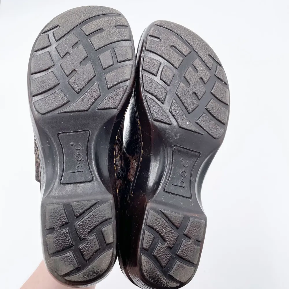 B.O.C Born Concepts Women's Brown Reptile Embossed Faux Leather Clogs Size 9 - Image 10