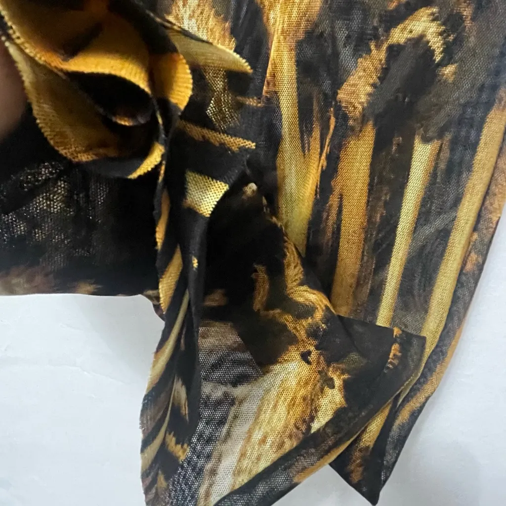 Chérie LosAngelesMesh Abstract Print Turtleneck Midi Dress New no tag 🏷️ (A159)? Brown - Image 7