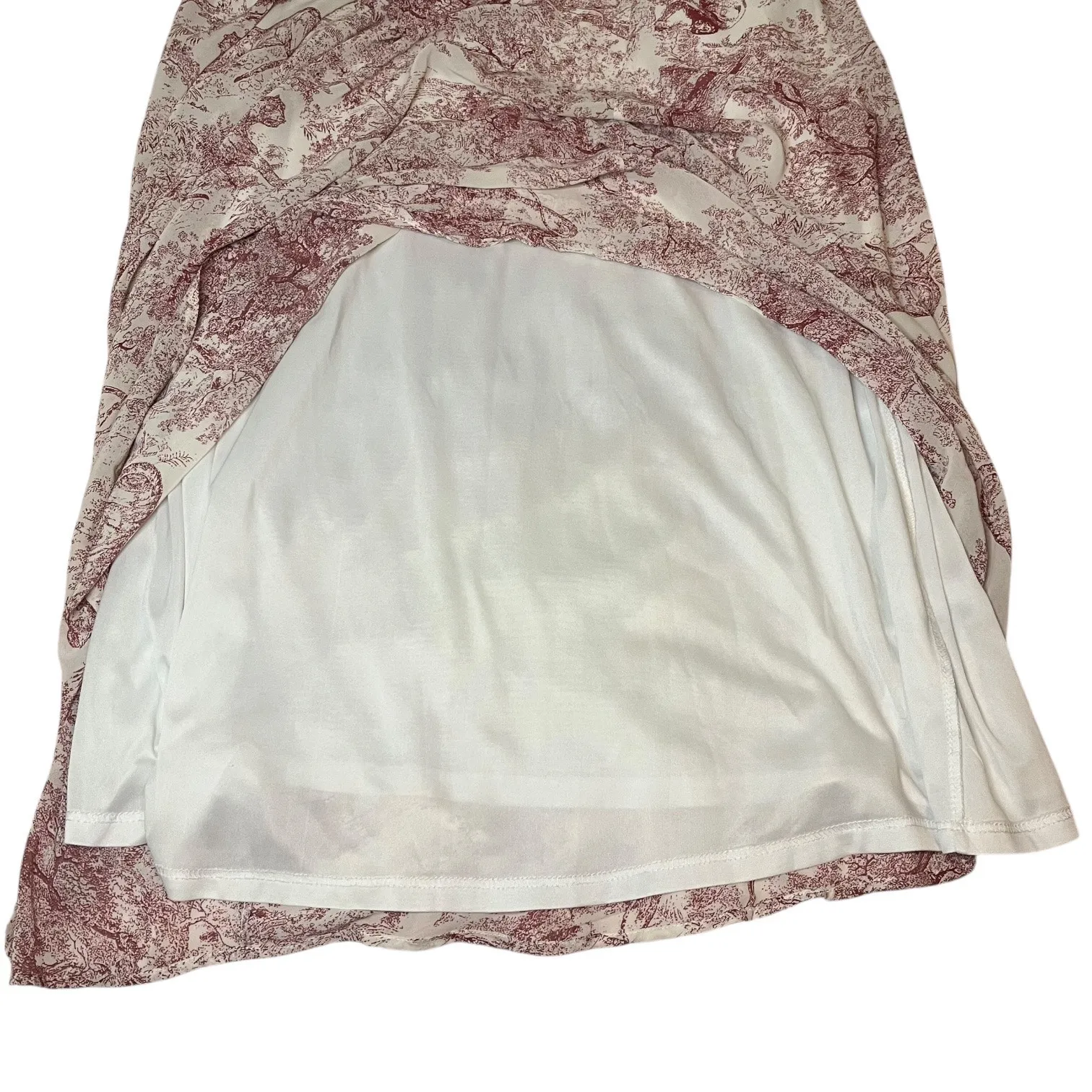 Nasty Gal Toile Print Ruffle Deep V Maxi Dress Cottagecore Boho Evening Sz 8 - Image 13