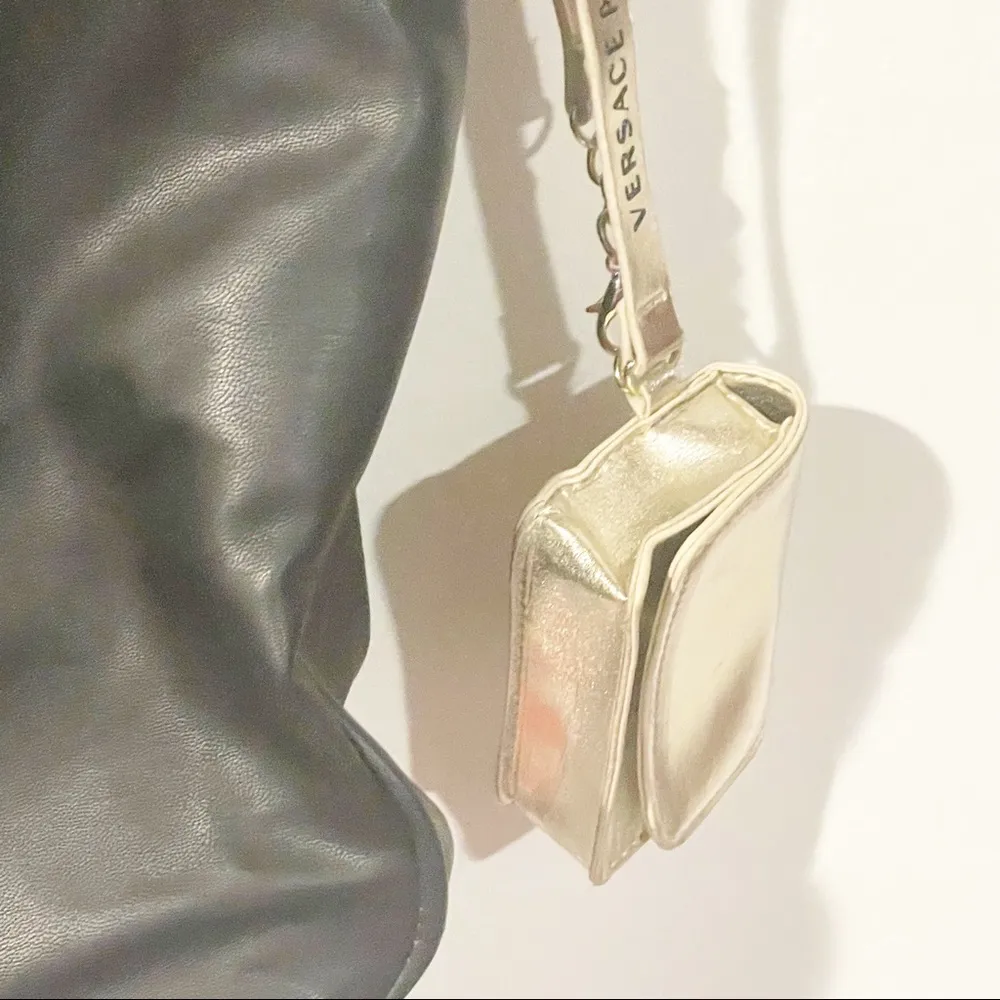 Versace Perfumes Black Gold Handbag Purse Duffel Travel Tote Bag - Image 3